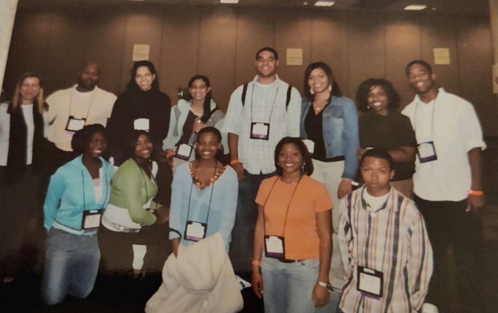 Kendra at a diversity conference in high school