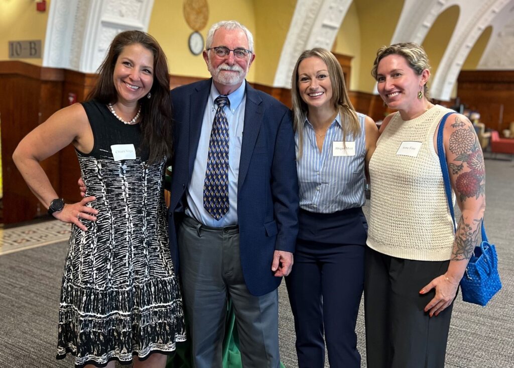  Fine with (L-R) Chiara Vega, Abigail Mast, and Anne Fine, who have been supporting RULC’s launch. Credit: Nisa Theard, Roosevelt University