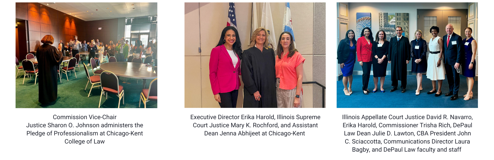 Images of lawyers at law school orientation 
