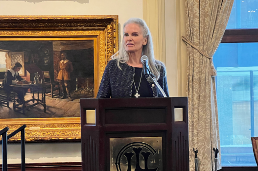 Denise Brown, Activist Against Domestic Violence & Sister of Nicole Brown Simpson, addresses Summit attendees